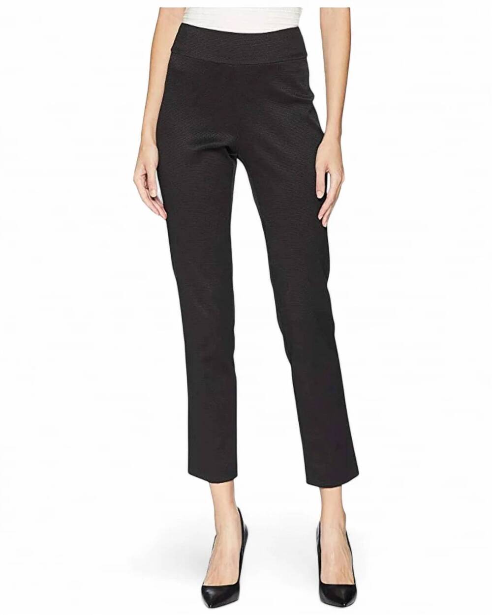 NEW KRAZY LARRY pique straight pant in black
